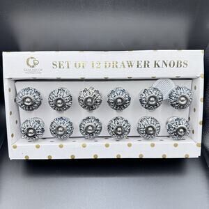 Casa Decor Set of 12 Ceramic Pull Knobs Drawers Cupboards NIB